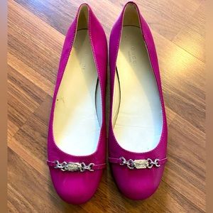 Gucci flats, mauve, size 38, all leather w/silver hardware